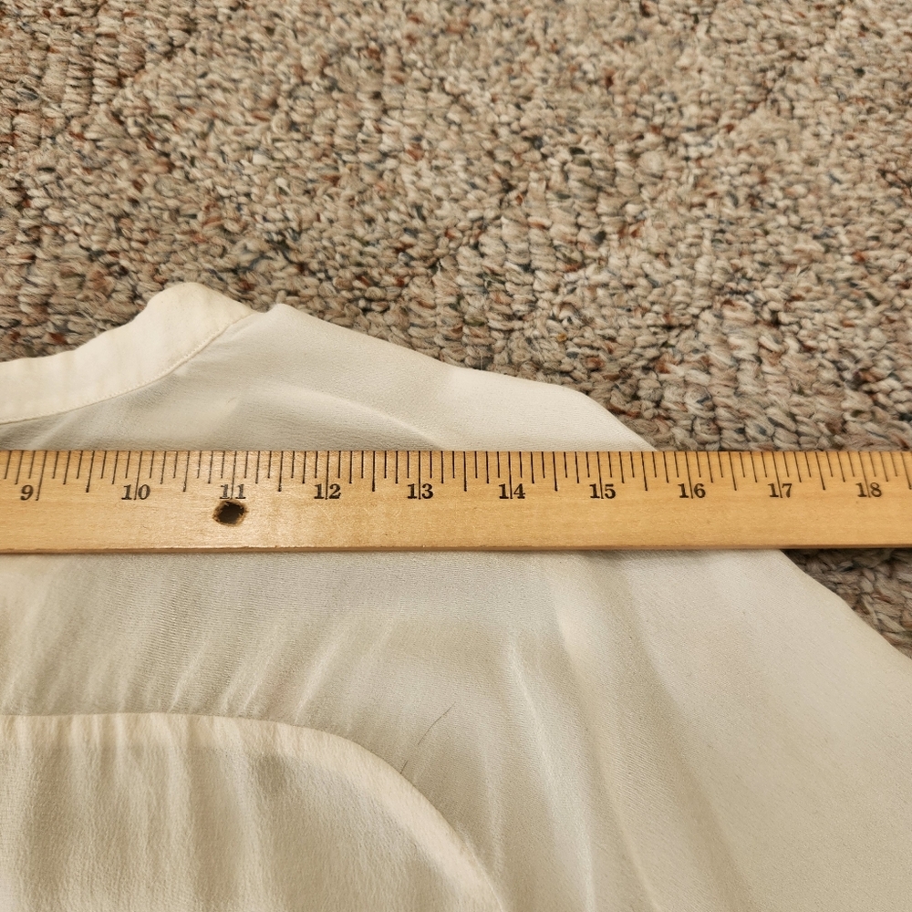 MASSIMO DUTTI Women's Blouse Small Cream 100% Mulberry Silk Quiet Luxury Top - Picture 10 of 13